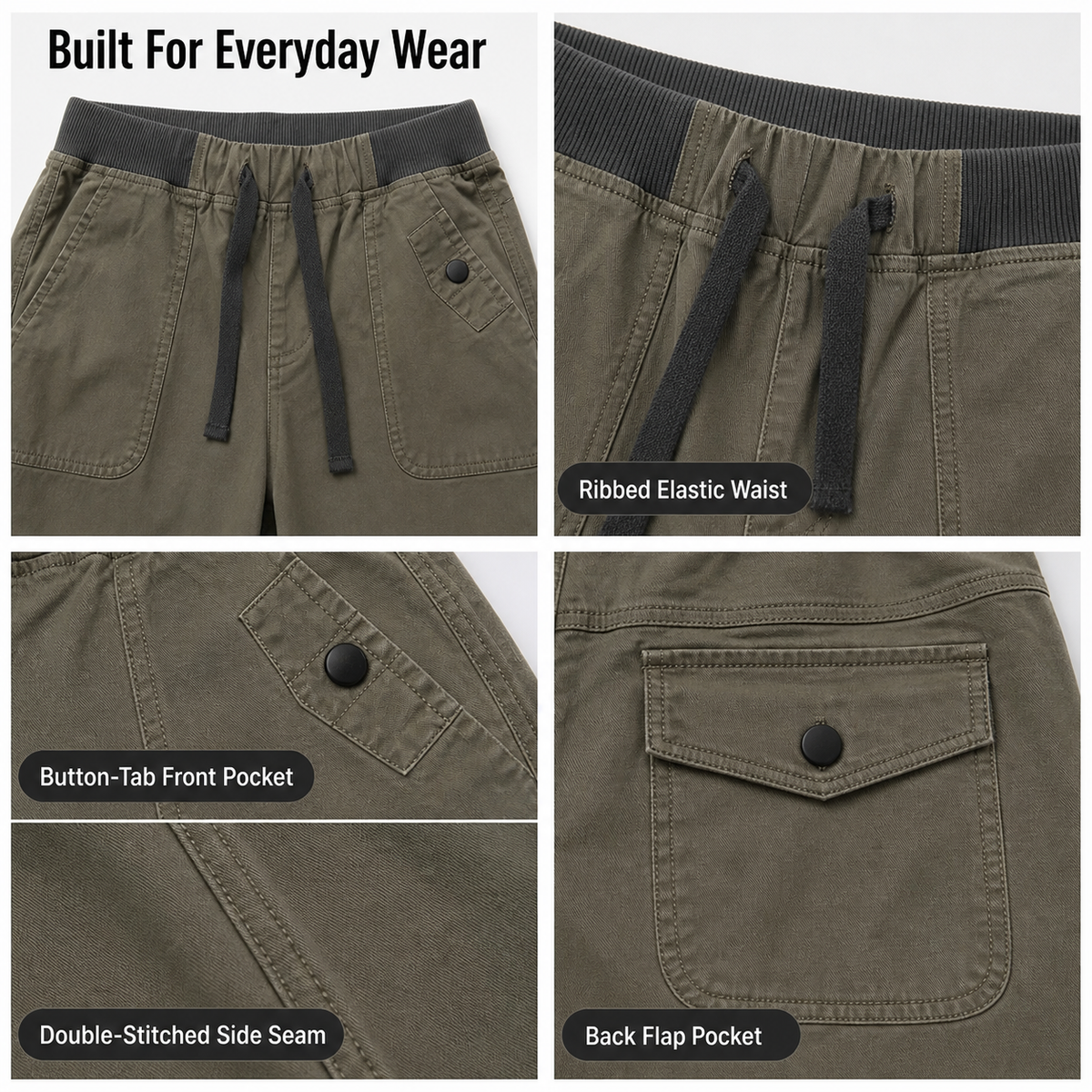 Flash Sale - Women's Solid Seam Detail Drawstring Mid-Rise Straight-Leg Pants - 8/10/12 Pack