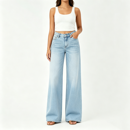 Rise Baggy Stretchy Wide Leg Jeans