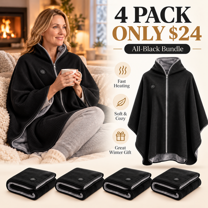 Wearable Heated Blanket Wrap for Women – Ultra-Soft Fleece Winter Cover