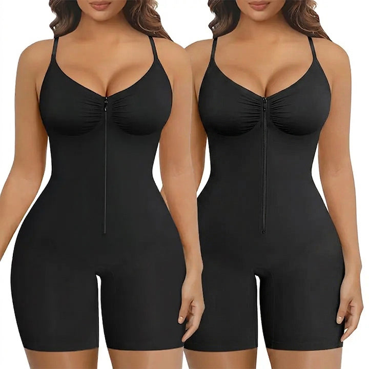 🔥Last Day Sale - 90% OFF-SHAPERX Women Tummy Control Zip-Up Shapewear Bodysuit Breathable Stretch Mesh