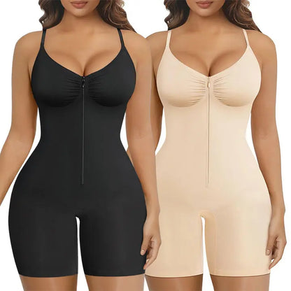 🔥Last Day Sale - 90% OFF-SHAPERX Women Tummy Control Zip-Up Shapewear Bodysuit Breathable Stretch Mesh