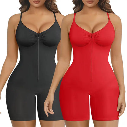 🔥Last Day Sale - 90% OFF-SHAPERX Women Tummy Control Zip-Up Shapewear Bodysuit Breathable Stretch Mesh