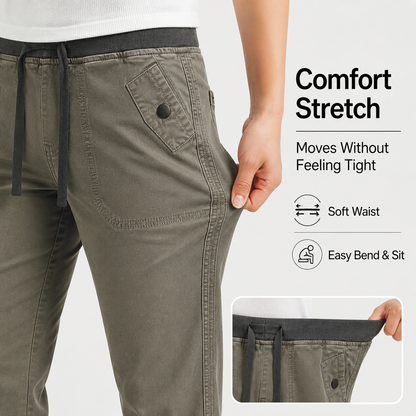 Flash Sale - Women's Solid Seam Detail Drawstring Mid-Rise Straight-Leg Pants - 8/10/12 Pack