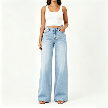 Rise Baggy Stretchy Wide Leg Jeans