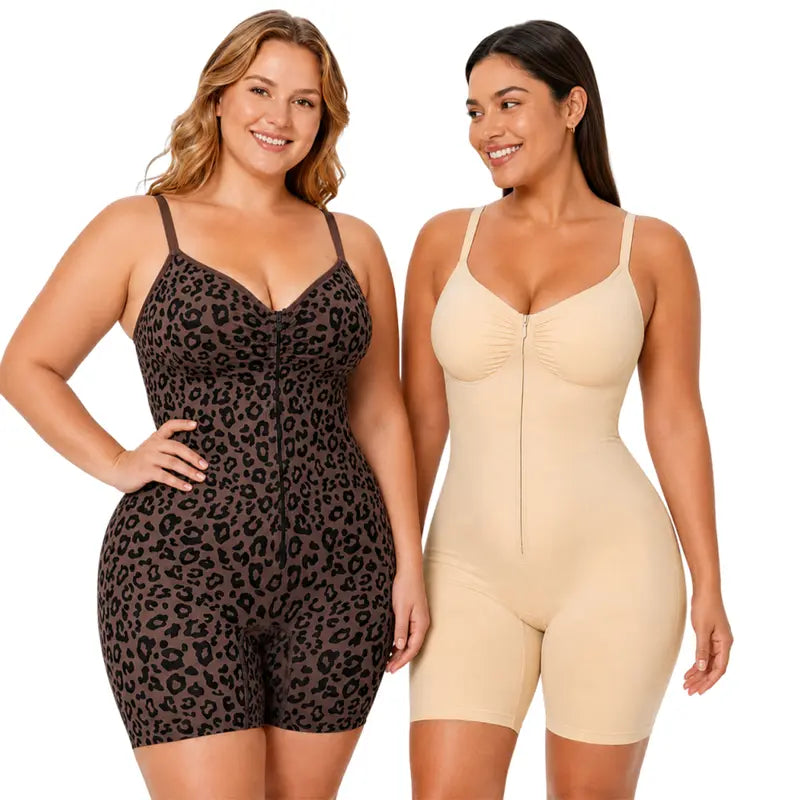 🔥Last Day Sale - 90% OFF-SHAPERX Women Tummy Control Zip-Up Shapewear Bodysuit Breathable Stretch Mesh