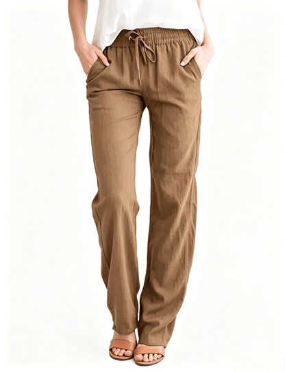 Women's High-Waist Linen-Cotton Pants– 8 Pack