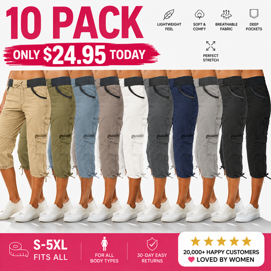 [Last Day Promotion]High-Waisted Cargo Capri Pants for Women