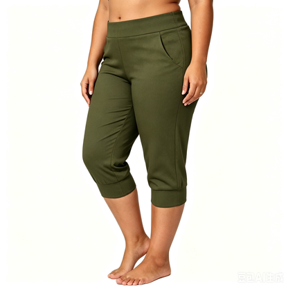 Solid Color Minimalist Capri Pants