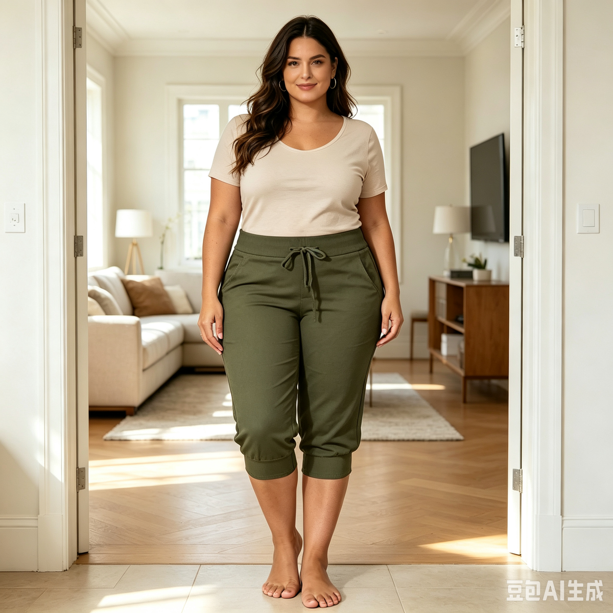 Solid Color Minimalist Capri Pants