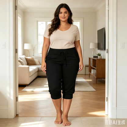 Solid Color Minimalist Capri Pants