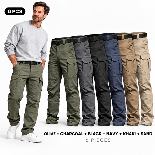 Men's Ripstop Water-Resistant Tactical Cargo Pants with free belt