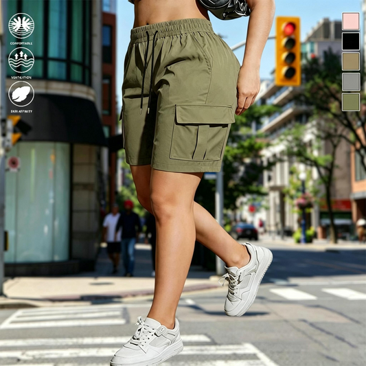 Women’s outdoor cargo shorts—multi-pocket design