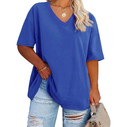 Women's V Neck T Shirts Summer Half Sleeve Tee
