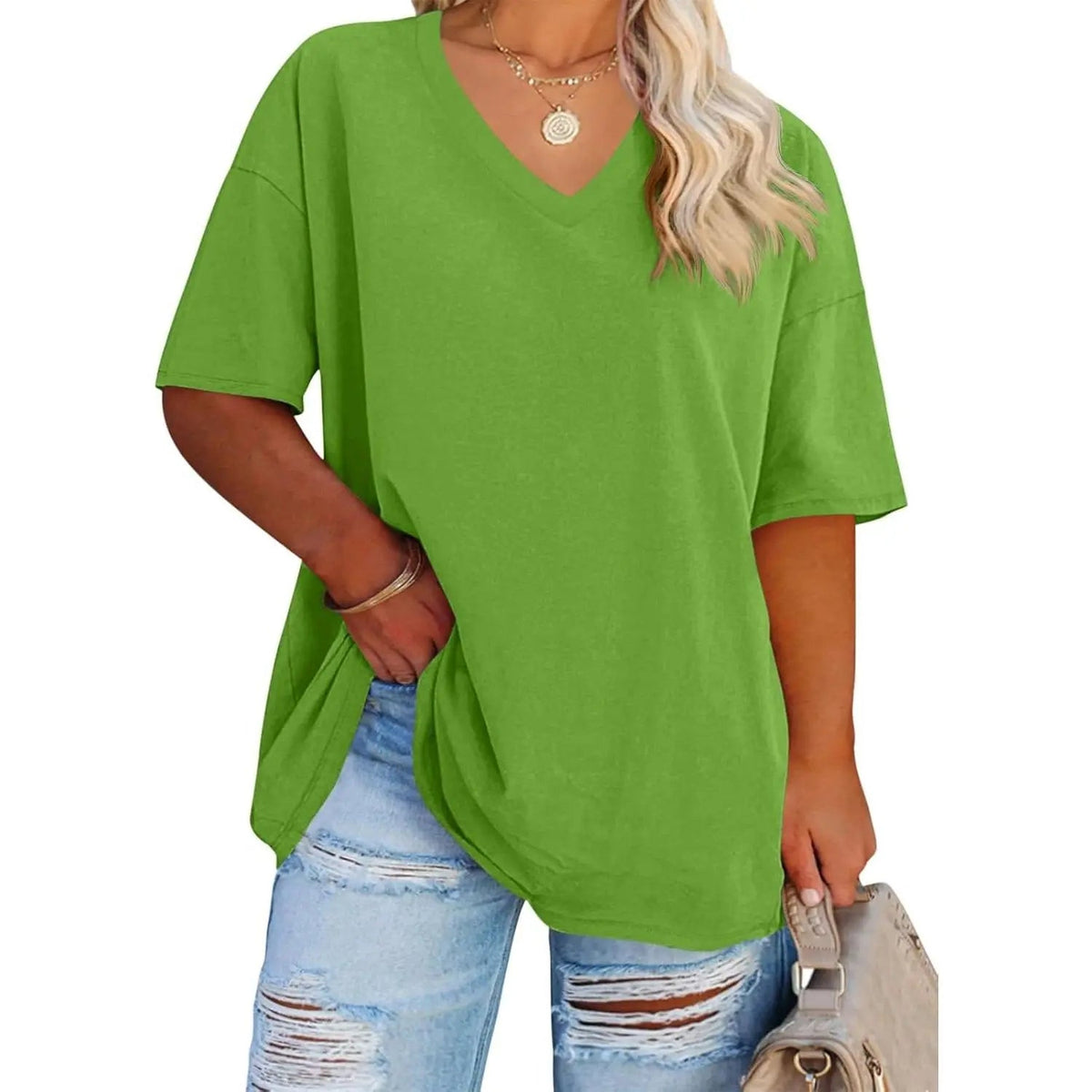 Women's V Neck T Shirts Summer Half Sleeve Tee
