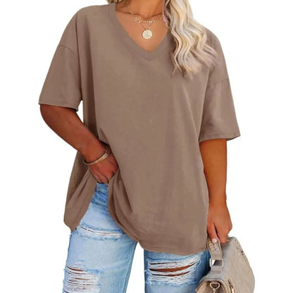 Women's V Neck T Shirts Summer Half Sleeve Tee