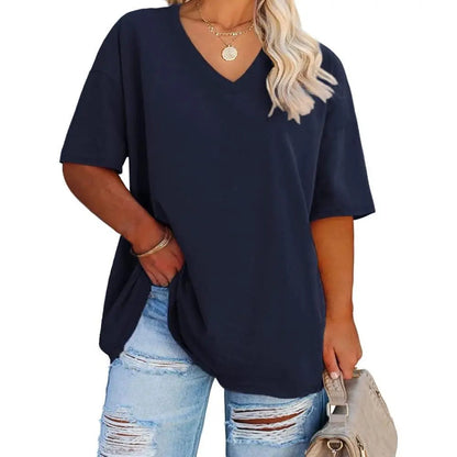 Women's V Neck T Shirts Summer Half Sleeve Tee
