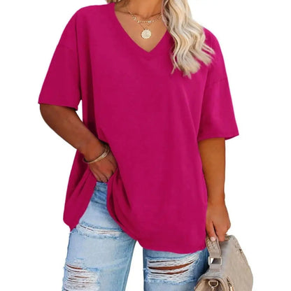 Women's V Neck T Shirts Summer Half Sleeve Tee