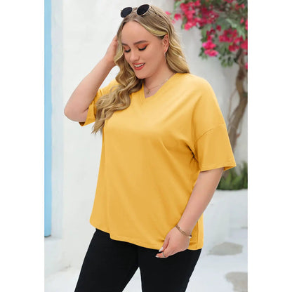 Women's V Neck T Shirts Summer Half Sleeve Tee