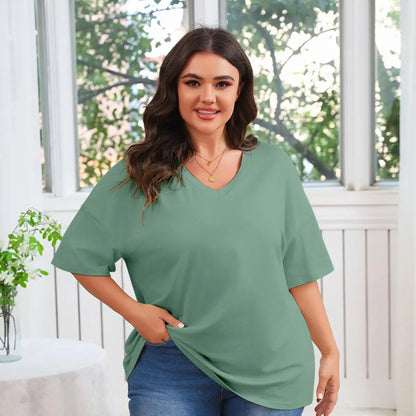 Women's V Neck T Shirts Summer Half Sleeve Tee