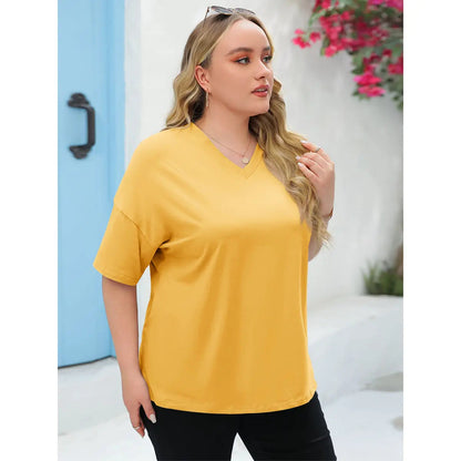 Women's V Neck T Shirts Summer Half Sleeve Tee