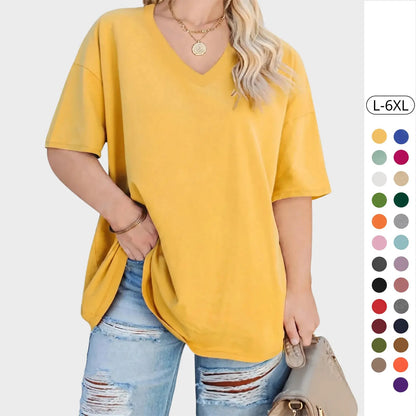 Women's V Neck T Shirts Summer Half Sleeve Tee