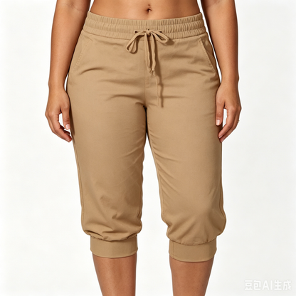 Solid Color Minimalist Capri Pants