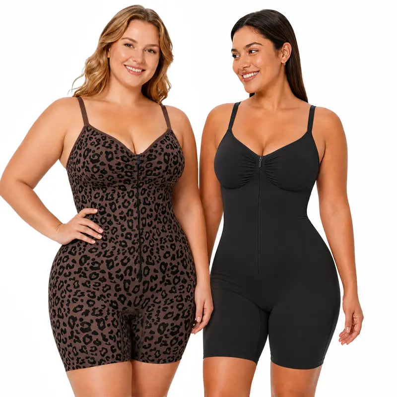 🔥Last Day Sale - 90% OFF-SHAPERX Women Tummy Control Zip-Up Shapewear Bodysuit Breathable Stretch Mesh