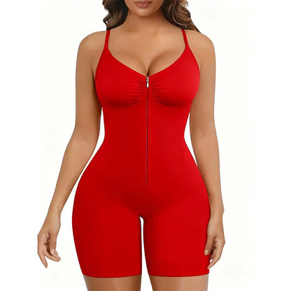 🔥Last Day Sale - 90% OFF-SHAPERX Women Tummy Control Zip-Up Shapewear Bodysuit Breathable Stretch Mesh