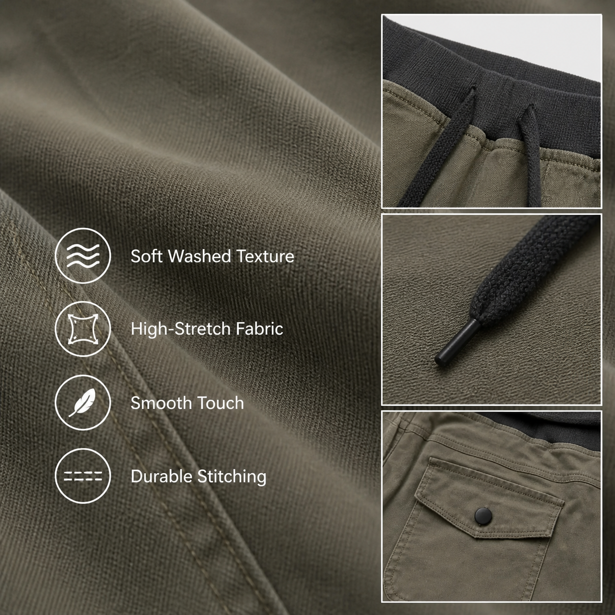 Flash Sale - Women's Solid Seam Detail Drawstring Mid-Rise Straight-Leg Pants - 8/10/12 Pack