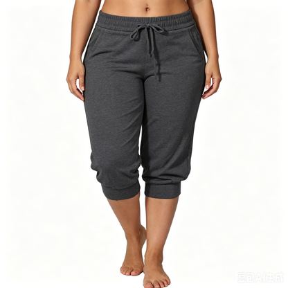 Solid Color Minimalist Capri Pants