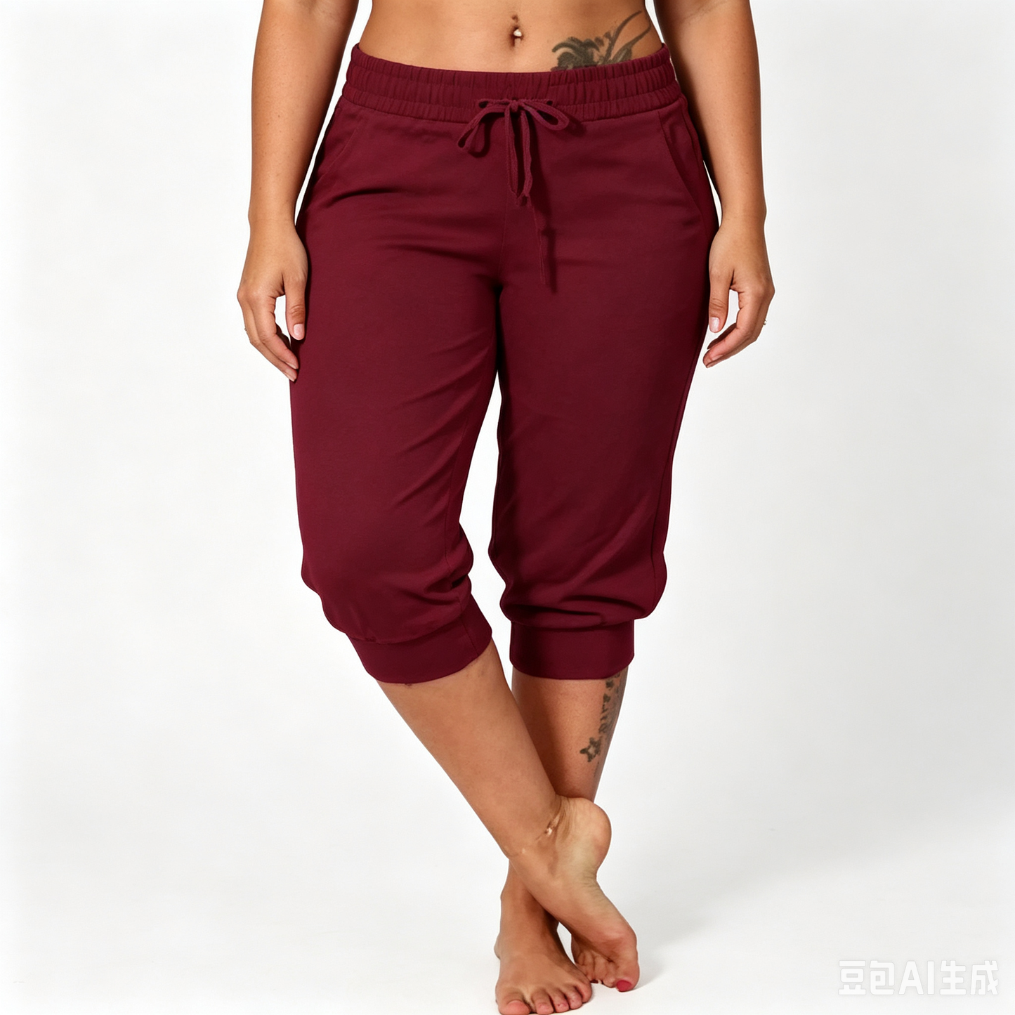 Solid Color Minimalist Capri Pants