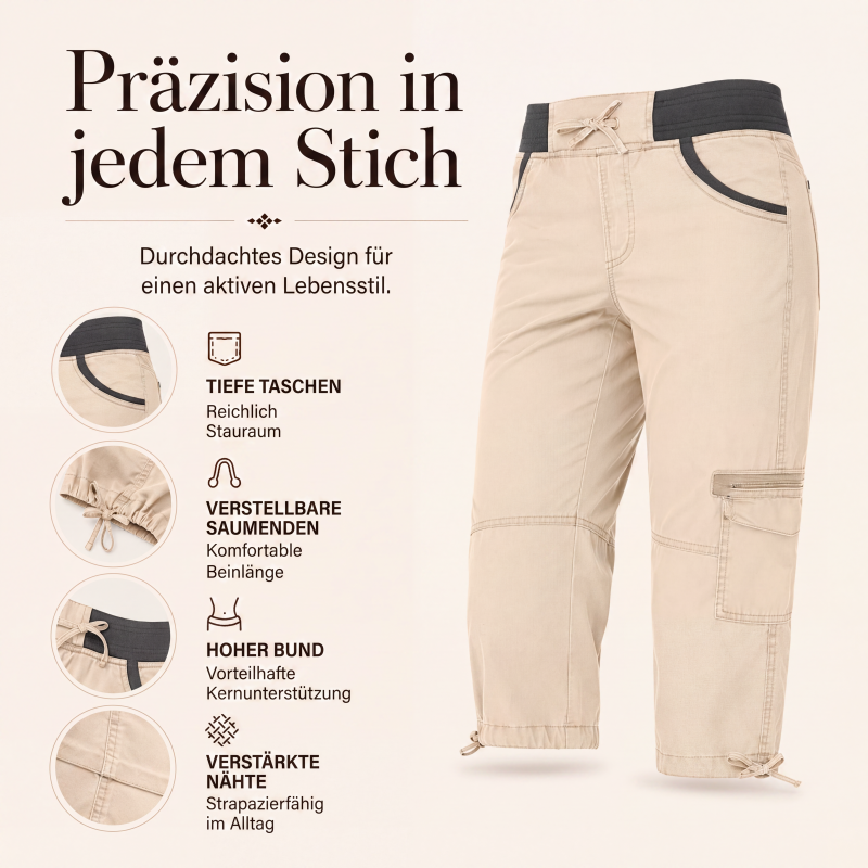 [Last Day Promotion]High-Waisted Cargo Capri Pants for Women