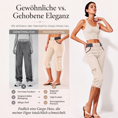 [Last Day Promotion]High-Waisted Cargo Capri Pants for Women