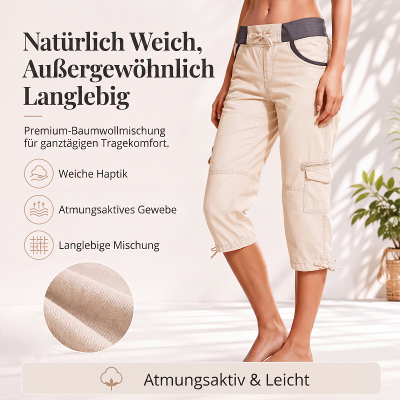 [Last Day Promotion]High-Waisted Cargo Capri Pants for Women