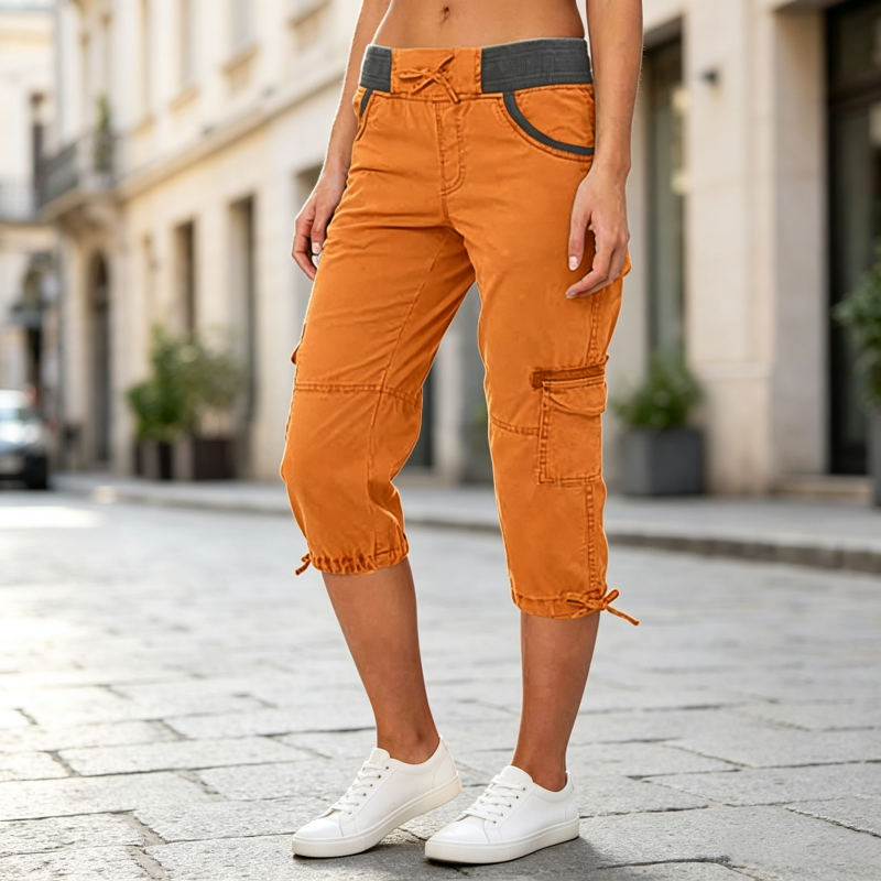[Last Day Promotion]High-Waisted Cargo Capri Pants for Women