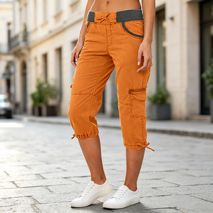 [Last Day Promotion]High-Waisted Cargo Capri Pants for Women
