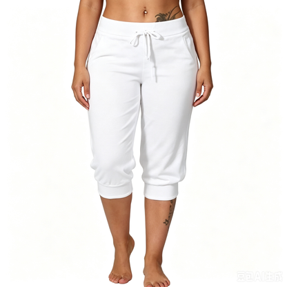 Solid Color Minimalist Capri Pants